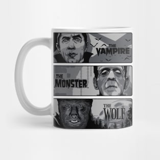 The Vampire The Monster and The Wolf Mug